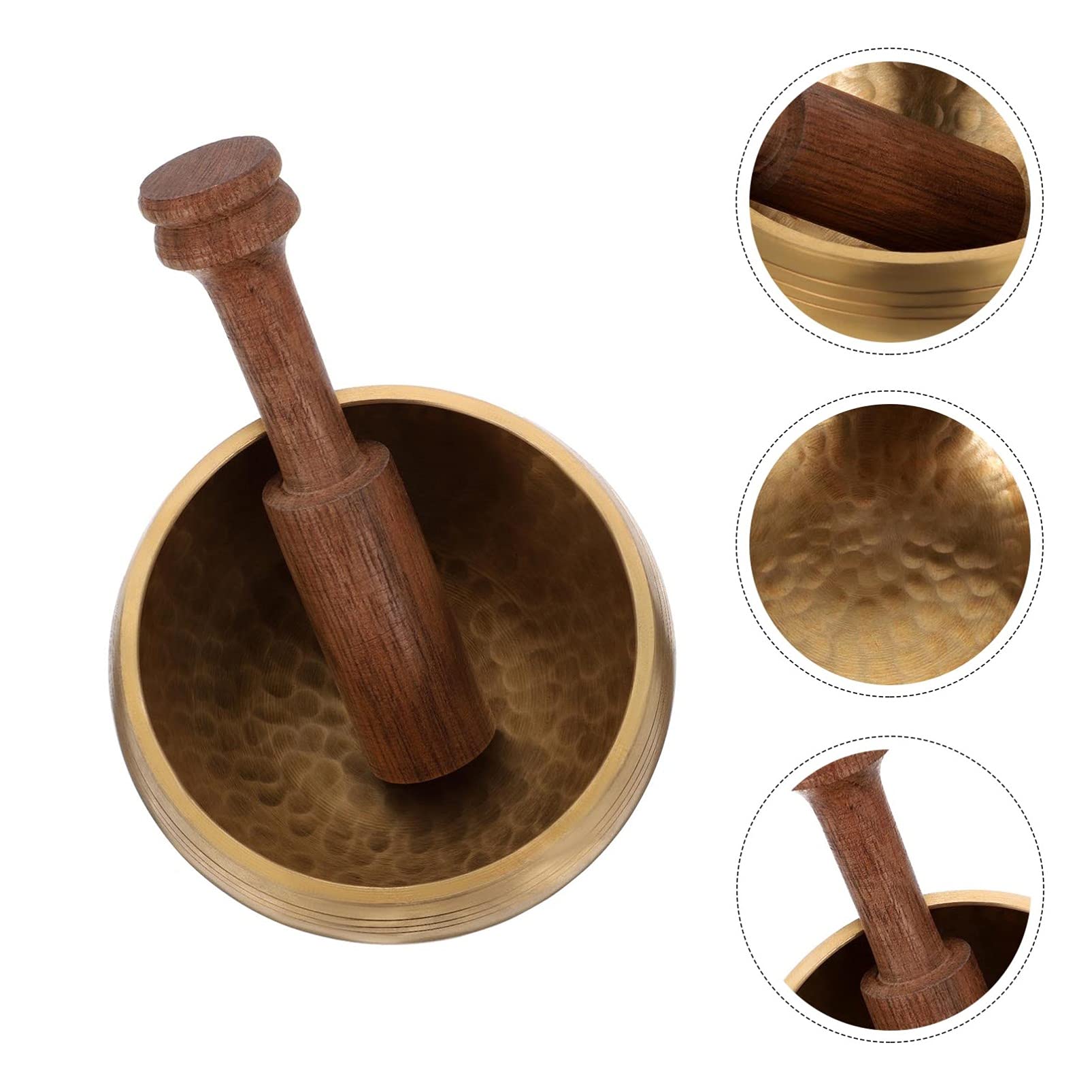 Set Campana musicale buddista Campana sonora con maglio Campana yoga Accessori per meditazione Campana tibetana buddista Campana tibetana per preghiera Consapevolezza Campana tibetana con asta di l