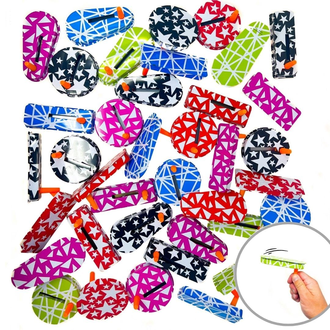 50 Noise Makers - Bulk Matraca Spinning Ratchet Noisemakers - Metallic New Years Eve Party, Football Game and Sporting Event Cheer Party Supply
