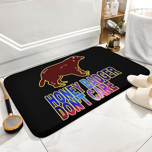 Miniatura 2 de Honey-Badger Don T Care - Tapete para puerta delantera, de terciopelo coral, antideslizante, resistente a la suciedad, para interiores y exteriores,