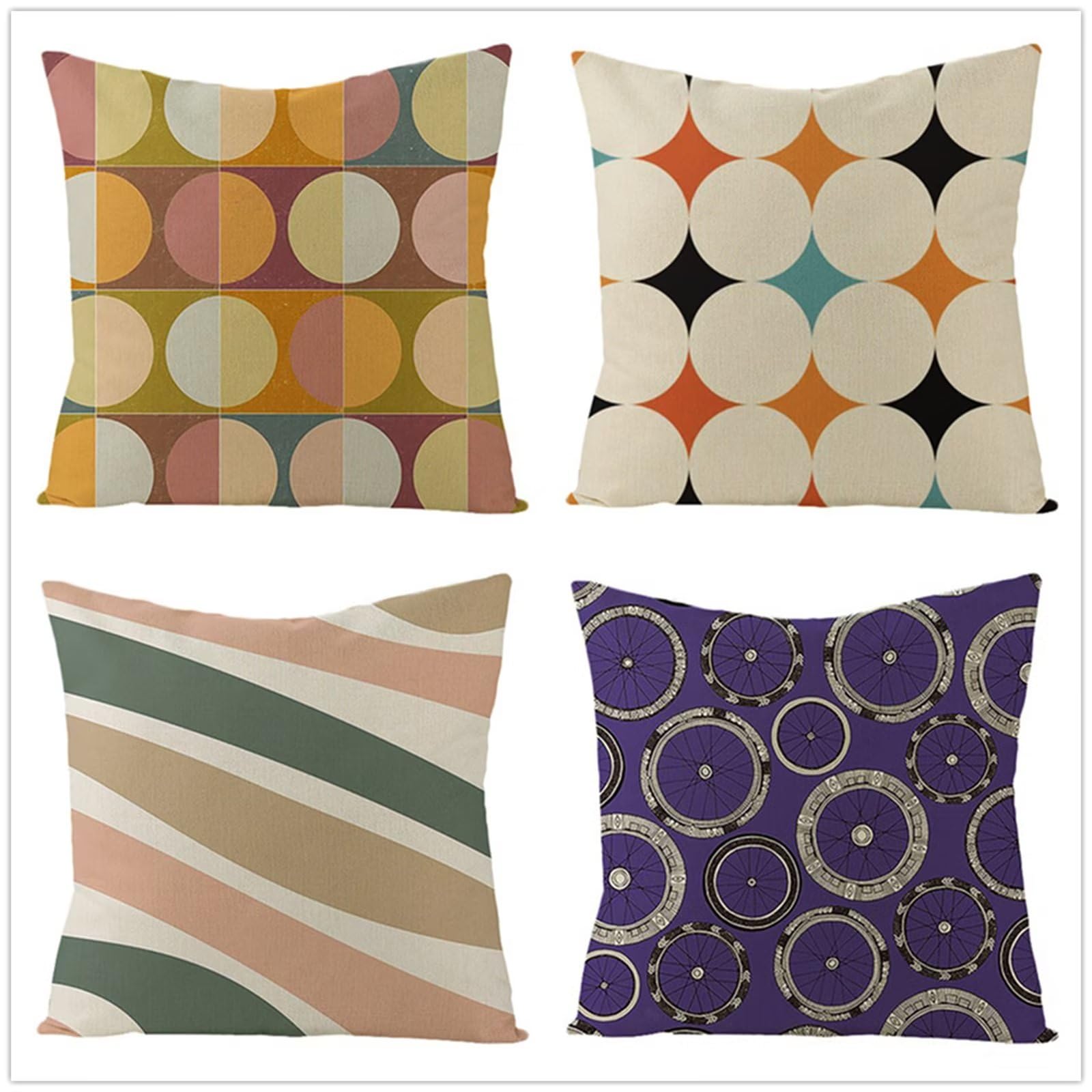 Set di 4 Fodere per Cuscini 65x65cm,cuscini per divano Arte astratta Giardino Esterno Fodere per Cuscini Decorativi Velluto Quadrate per Cuscino,per Casa Soggiorno Camera da Letto Divano YG4