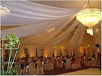 Vista 5 de Paneles de tela de gasa de voile transparente para cortinas 10 yardas de 120" de ancho de tela de voile blanca Uso para cortinas de fondo