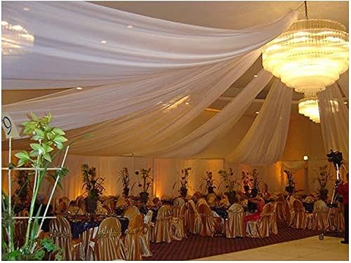 Miniatura 7 de Paneles de tela de gasa transparente  Tela de gasa blanca de 10 yardas y 120 pulgadas de ancho  Uso para cortina de telón de fondo, bodas y eventos