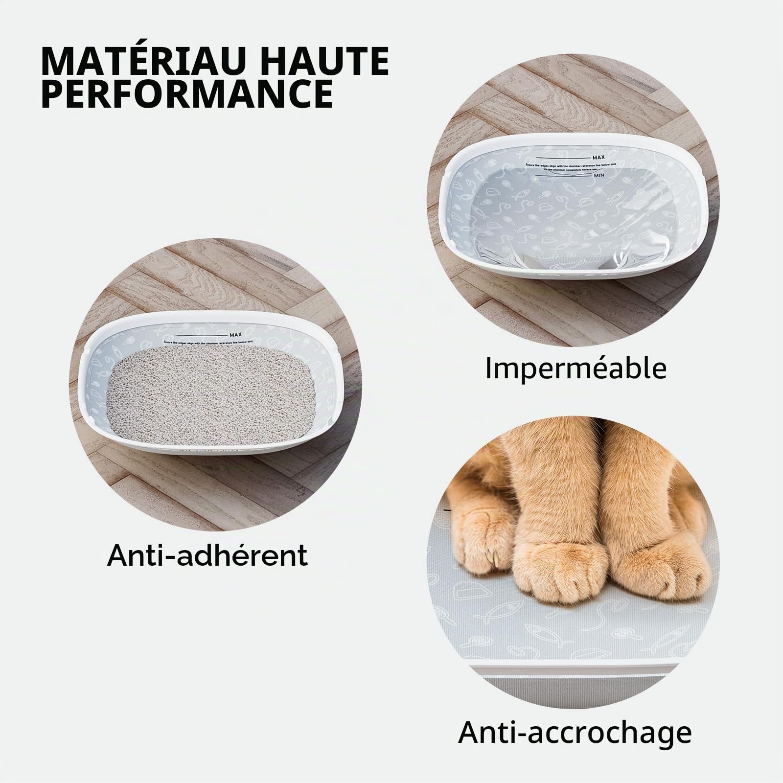 PETPIVOT Lot de 2 bacs à litière autonettoyants – Imperméable, résistant aux Rayures, réutilisable, pour bac à litière autonettoyant, Facile à Nettoyer et à Installer