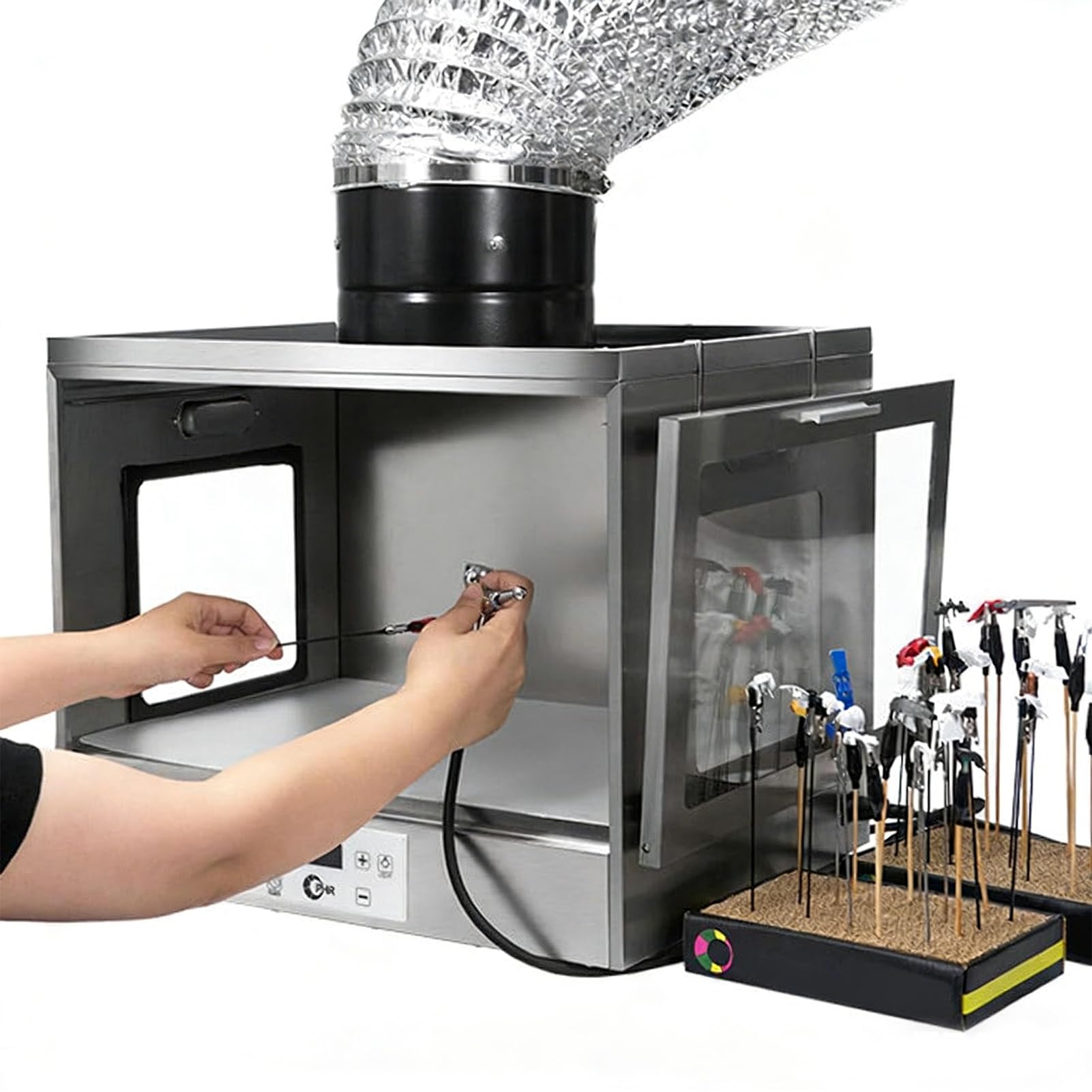 Kabina Airbrush 2-in-1, Kabina Do Suszenia Farby W Sprayu Z Dotykowym Timerem I Oświetleniem Led, Filtr Zapachów I Regulowana Temperatura, Skrzynka Susząca, Do Zestawów Modelarskich, Artystyczne Diy