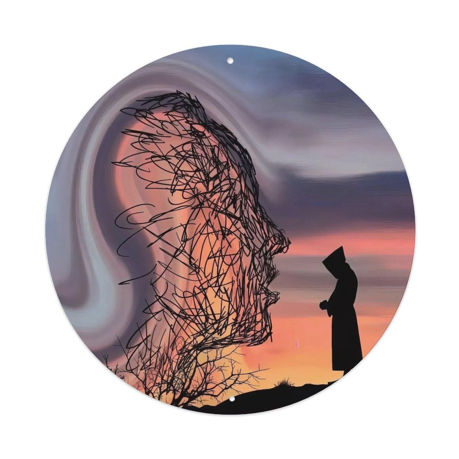Girl Sunset Silhouette Abstract Portrait Metal Tin Sign