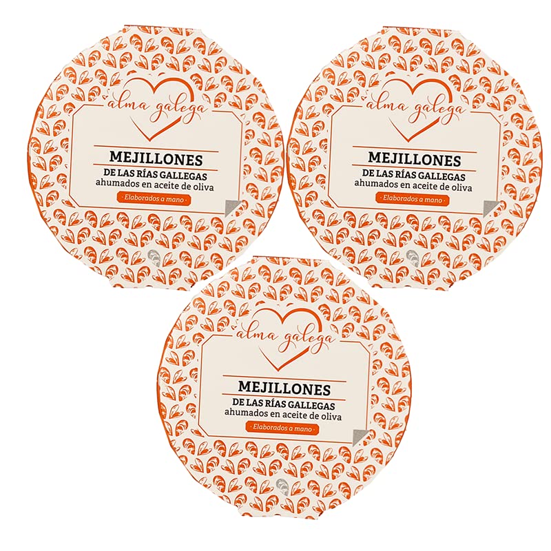 Mejillones de las Rias Gallegas Ahumados en aceite de oliva (PACK 3 UNIDADES)