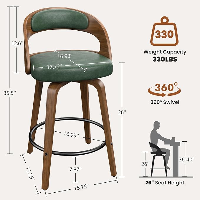 Set de 2 Butacos Giratorios 26" Altura de Barra miniatura 2