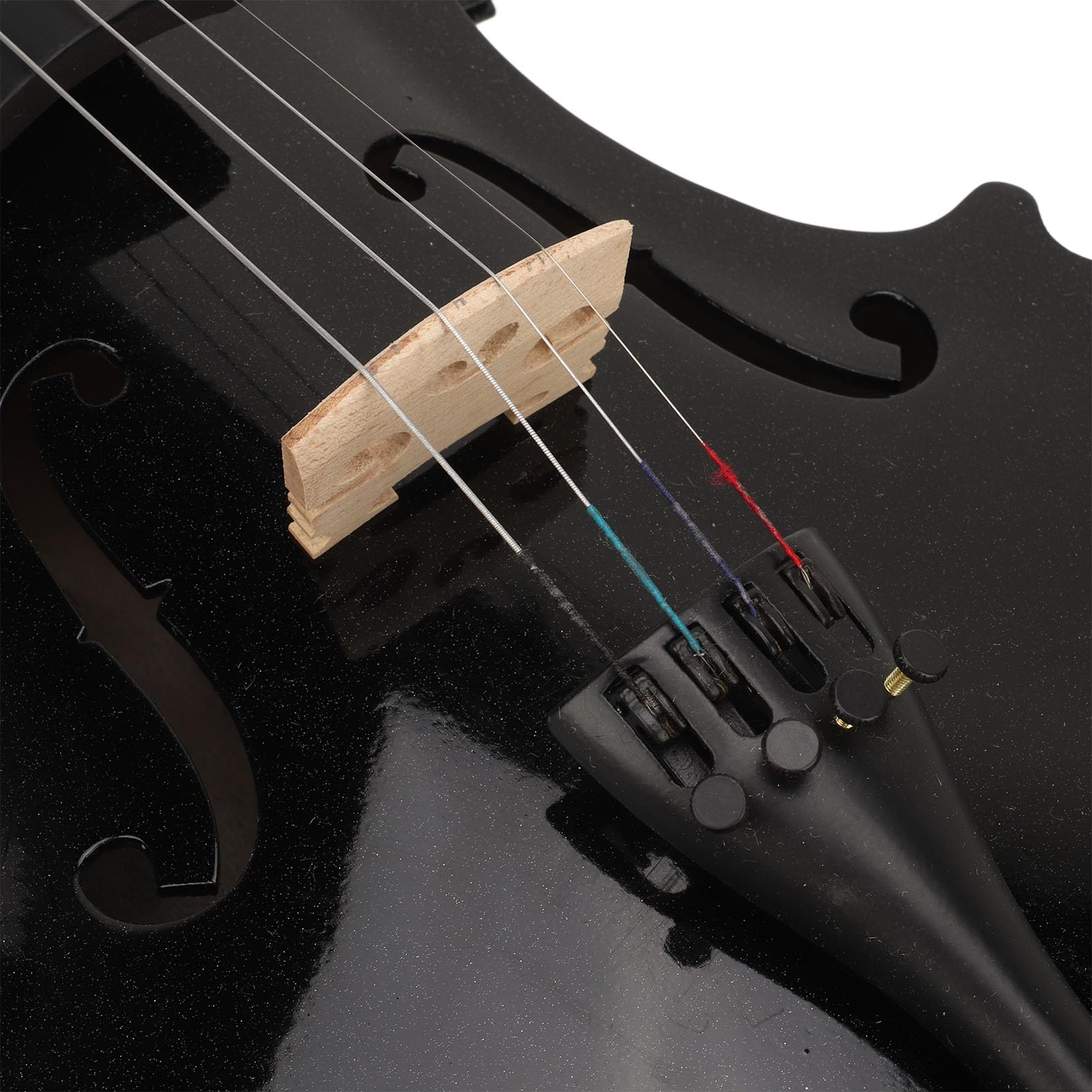 Violino Acustico 4/4 a Grandezza Naturale con Kit Iniziale, Custodia Rigida, Colofonia, Poggiaspalla, Archetto, Corde Extra, Sordina, Materiale Unico con Paillettes e Manuale,
