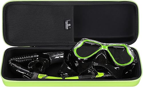Estuche rígido de almacenamiento para Greatever Dry Snorkel Set, estuche de viaje para máscara de buceo antivaho, solo funda (verde)