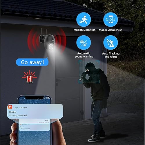 Miniatura 3 de ENSTER Cámara de seguridad de 2.5K 4MP para exterioreshogares, cámara WiFi 0.18 oz, bandas dobles de 2.4G5GHz, cámara IP PTZ de 360 para exteriores