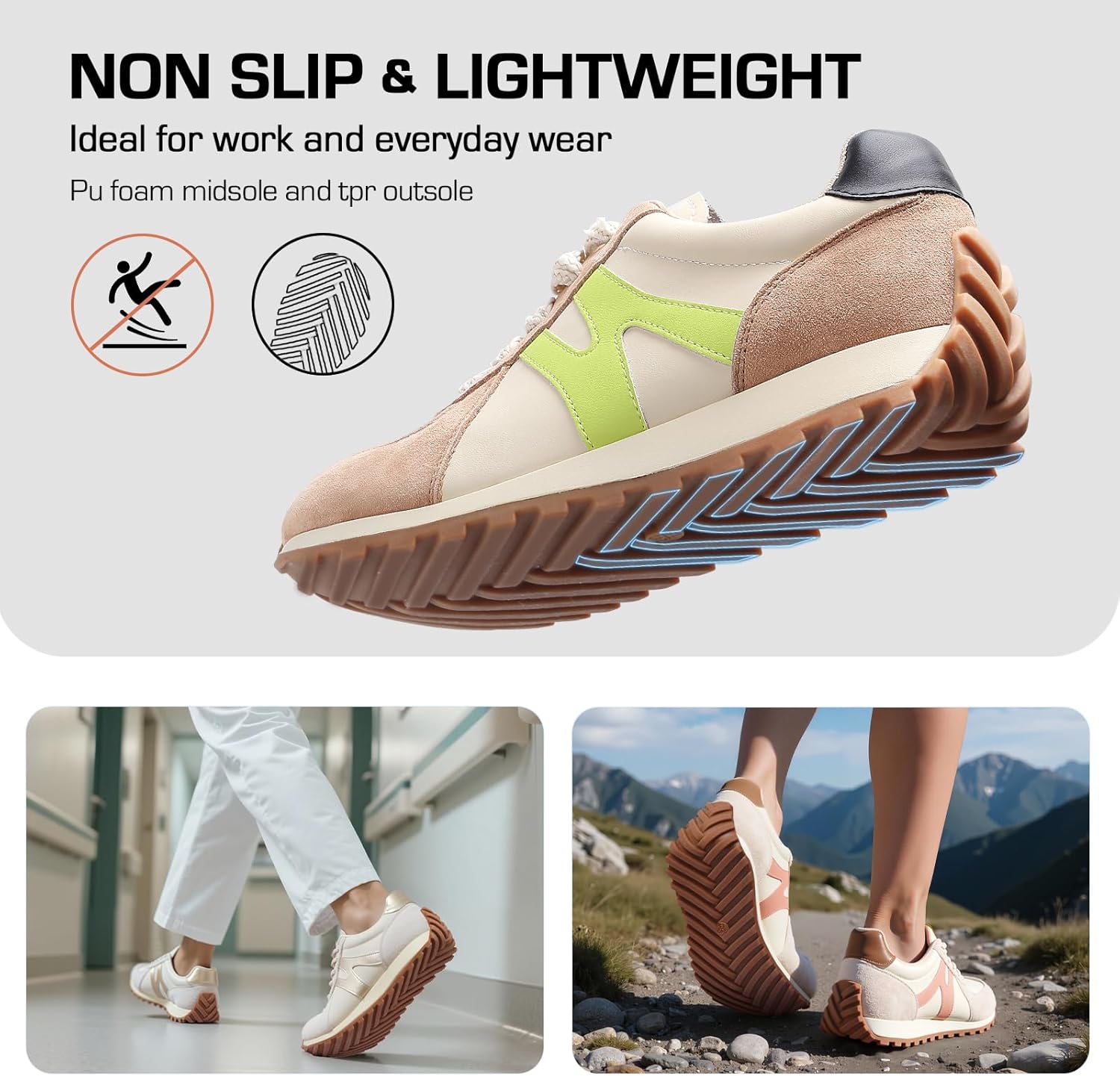 somiliss Wide Toe Box Shoes for Women Microfiber Leather Suede Patchwork Non-Slip Casual Walking Shoes Comfortable Gym Tennis Running Shoes Workout Womens Fashion Sneakers - Image 3