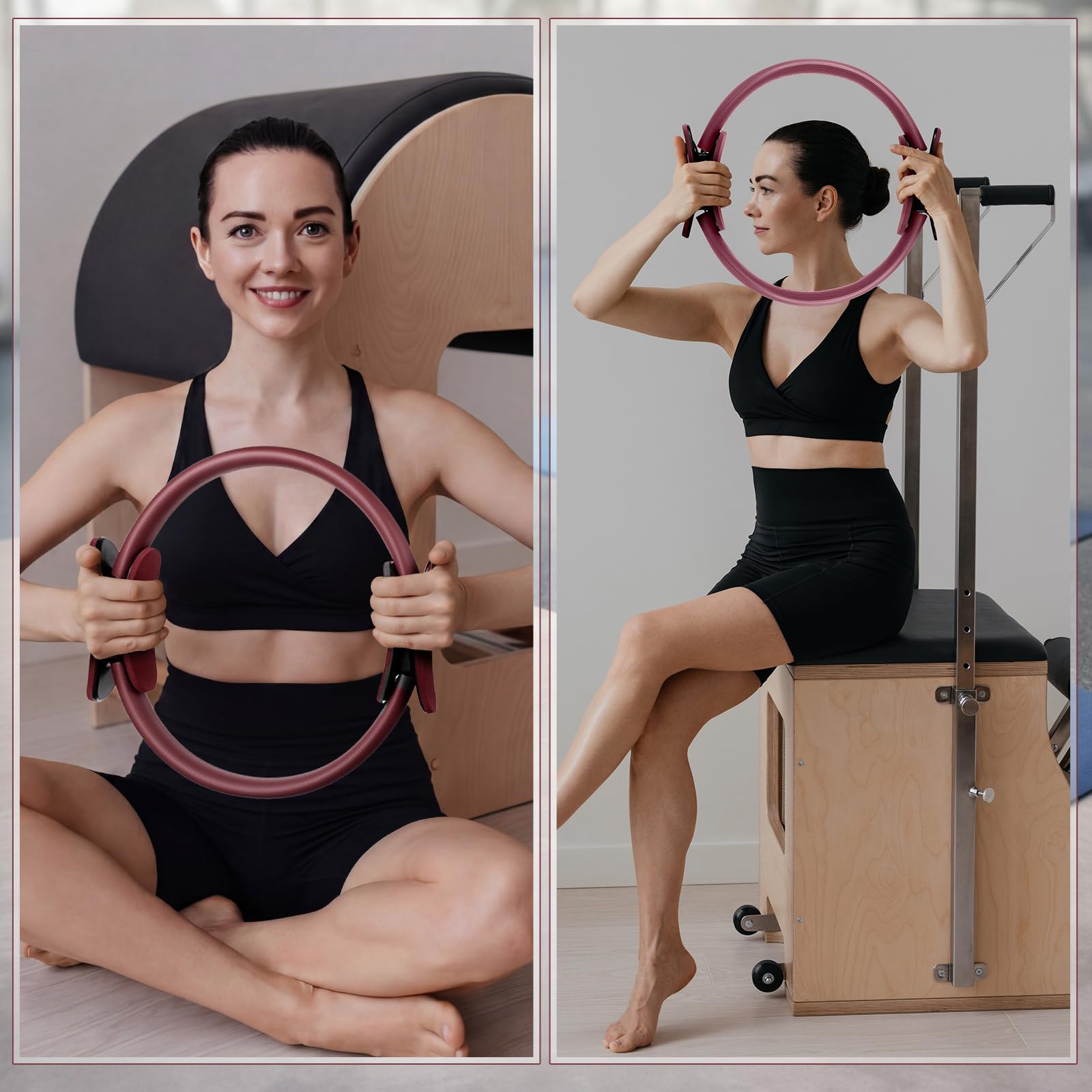 Syhood Anello per Pilates da 28,3 cm, per pilates, yoga, magico, leggero, flessibile, per fitness, fisioterapia, resistenza, esercizi di braccia, gambe