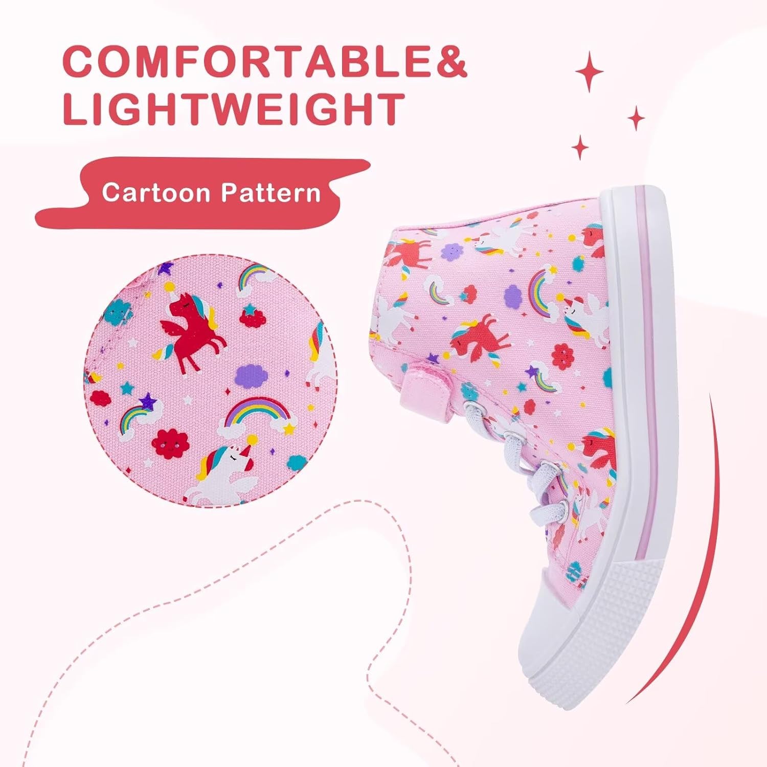 EUXTERPA Kids High Top Shoes Toddler Canvas Sneakers Boys Girls Casual Walking Sports Shoe - Image 5