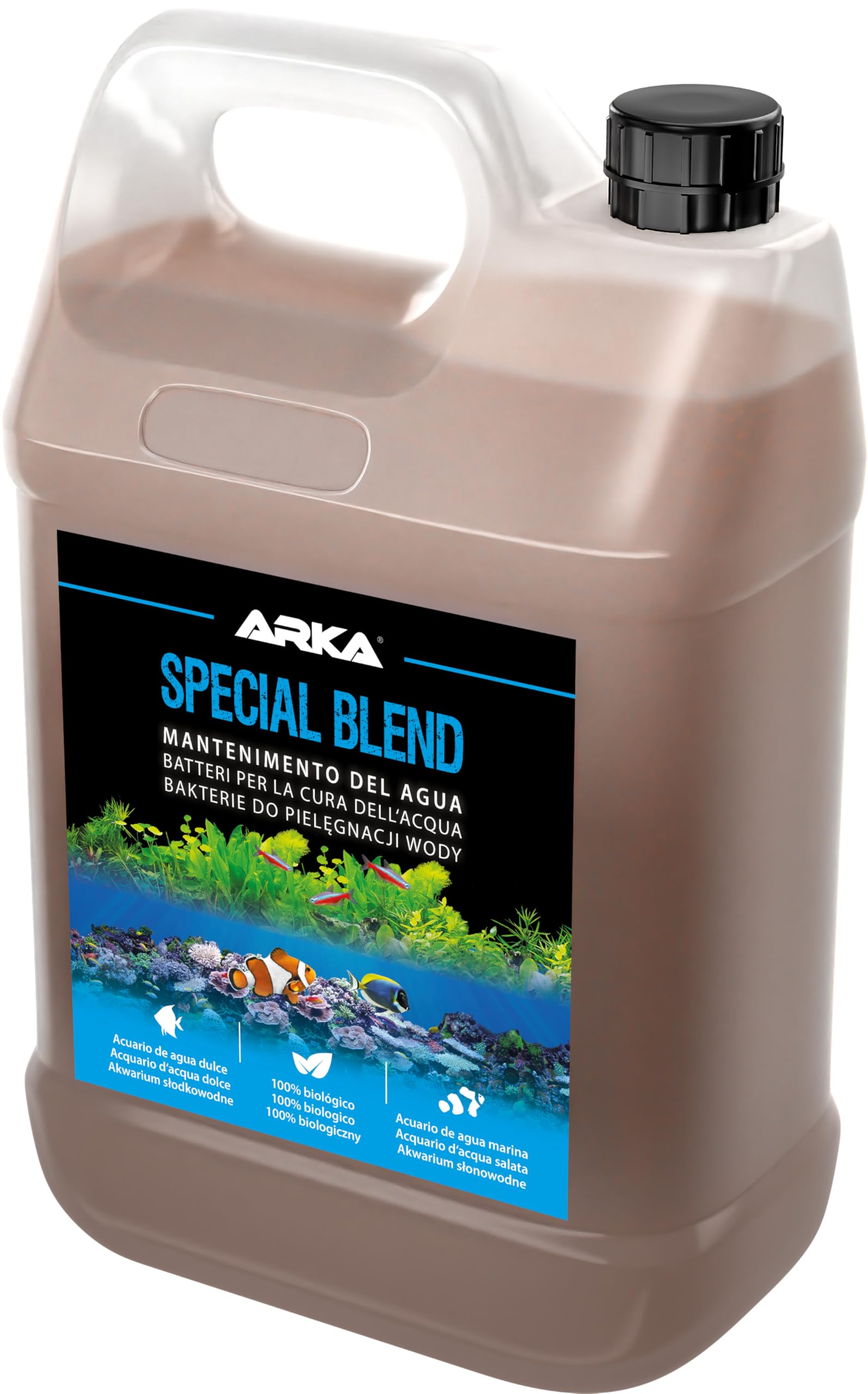Aquarium bacteria 3785 ml – biological waste & nitrate remover – clear water & odour control – for large freshwater & marine aquariums – long-term biological stability – ARKA Special Blend