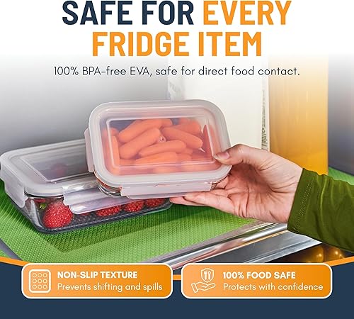 Miniatura 4 de Revestimientos para estantes de refrigerador (paquete de 8) de Lindas Essentials - Forro para estantes o cajones sin adhesivo, tapetes para