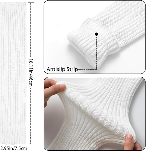 Miniatura 3 de Passionbility Calentadores de piernas para mujer, calentadores de piernas de los años 80, calcetines largos de punto acanalado para deportes de