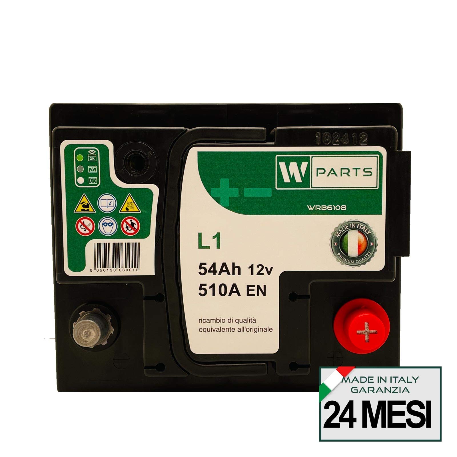 BATTERIA AUTO 54 Ah - 510A | Garanzia Italia | 207x175x190 | 54Ah | L154+