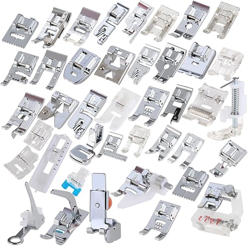 Miniatura 4 de EXCEART Pies de coser para máquina de coser, 42 piezas, para máquina de coser, con cremallera, para máquina de coser, prensatelas, máquinas de coser