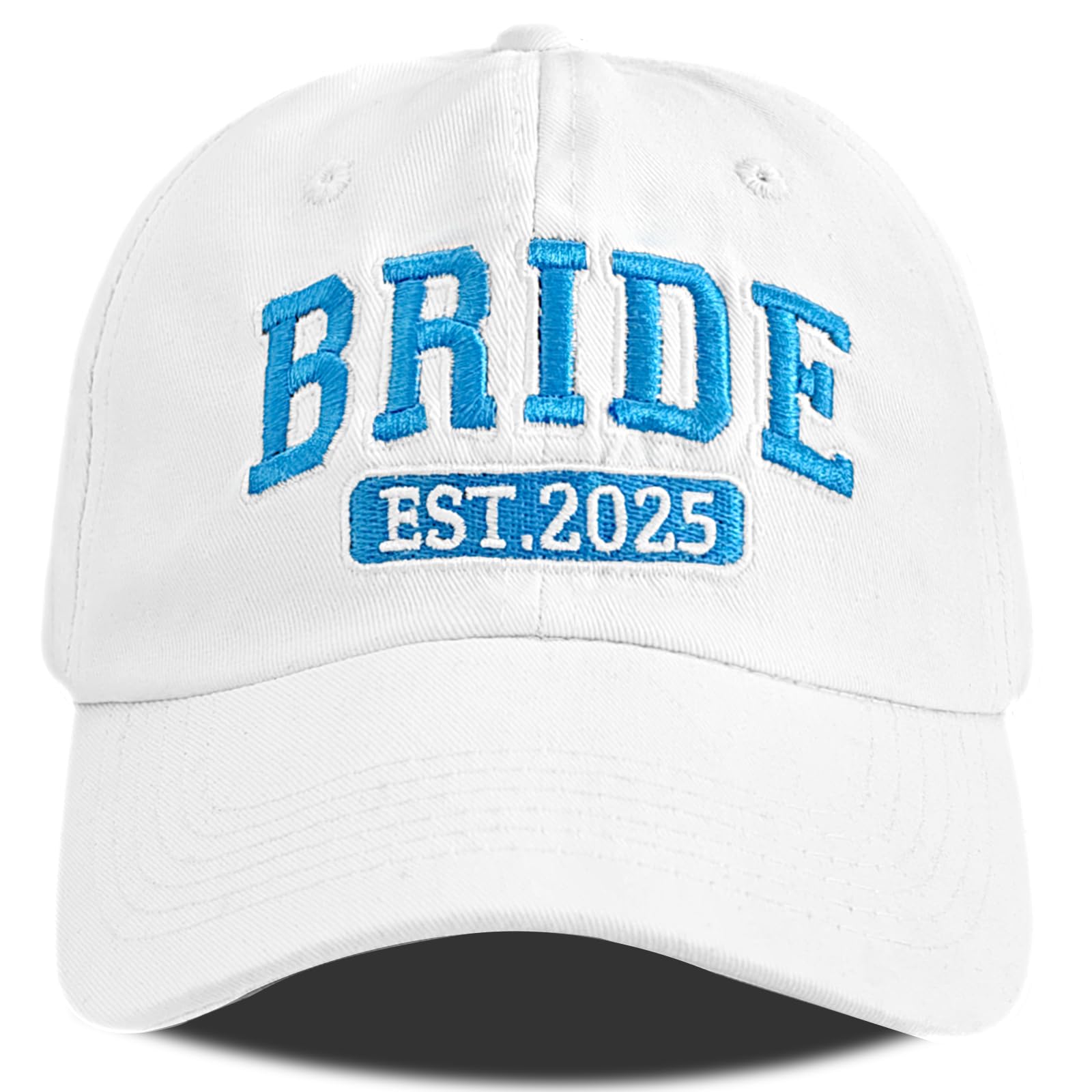Muvtioc Bride Hat Bridal Shower Gifts for Bride, Blue & White Bridal Baseball Cap for Wedding Engagement Bachelorette Party Gifts for Women
