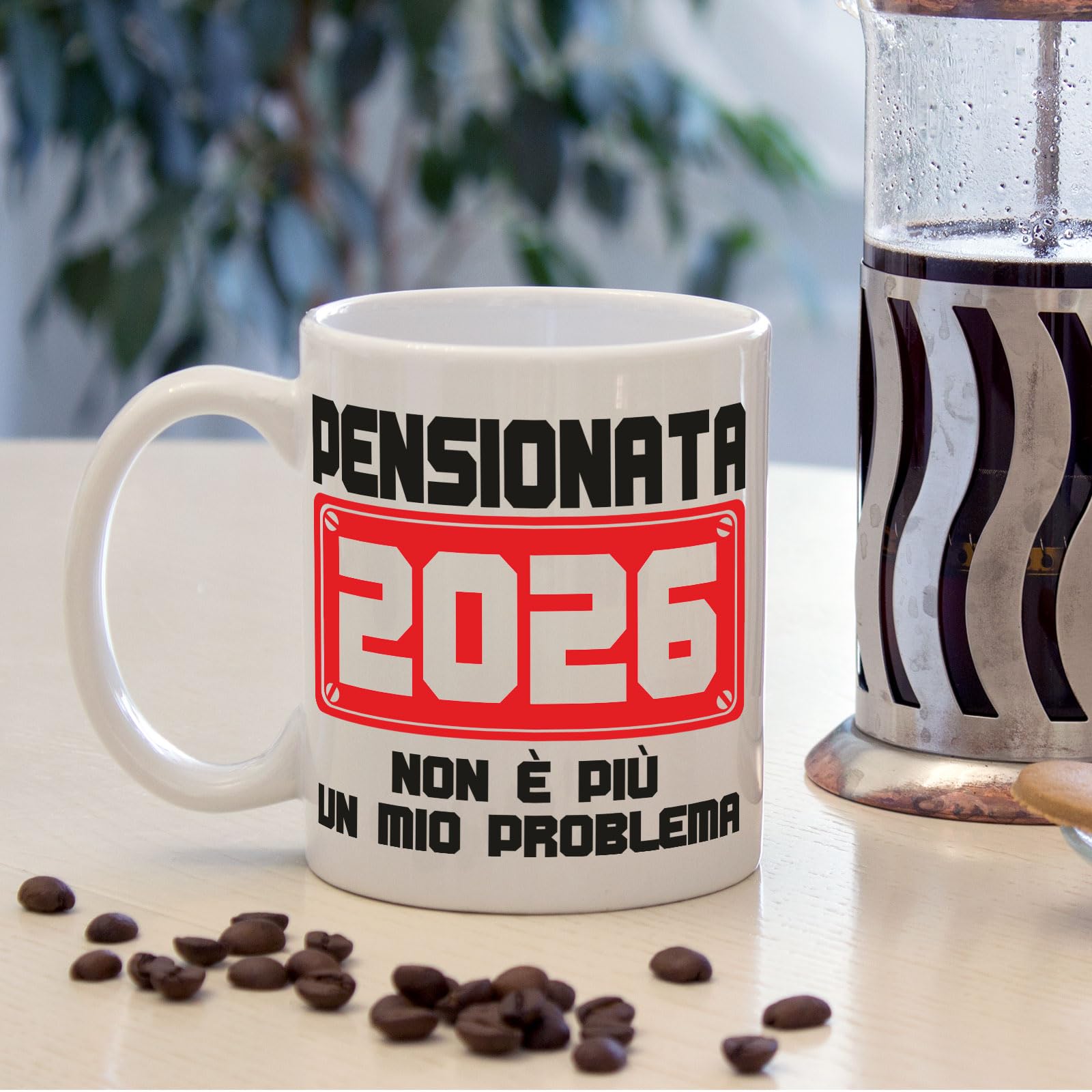 Tazza Pensionata 2026 Ceramica - Idea Regalo Divertente Donna Addio al Lavoro
