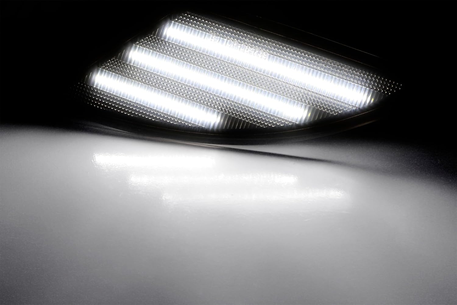 iJDMTOY Black-Out Smoked Lens 36-SMD White Full LED Bumper Side Marker Lights Compatible With 2006-2010 Mercedes-Benz W251 R-Class, Replace OEM Amber Front Sidemarkers