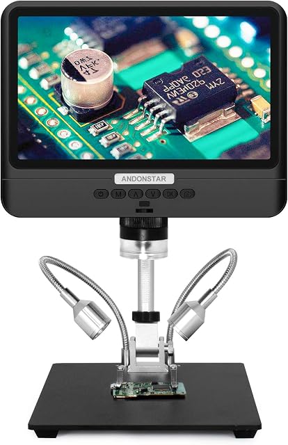 Andonstar AD208 Coin Microscope with 8.5 Inch Screen 260X LCD Lab Handheld USB Digital Microscopes for PCB Repair Soldering Coin Collection