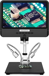 Andonstar AD208 Coin Microscope with 8.5 Inch Screen 260X LCD Lab Handheld USB Digital Microscopes for PCB Repair Soldering Coin Inspection