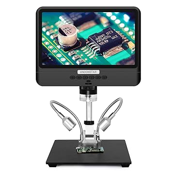 Andonstar AD208 Coin Microscope with 8.5 Inch Screen 260X LCD Lab Handheld Rechargeable USB Digital Microscopes for PCB Repair Soldering&Coin Inspection