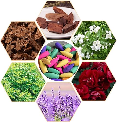 Miniatura 2 de Conos de incienso mixtos de reflujo, 180 piezas 100% naturales de cascada para meditación, yoga, regalo, aromaterapia para aliviar el estrés,