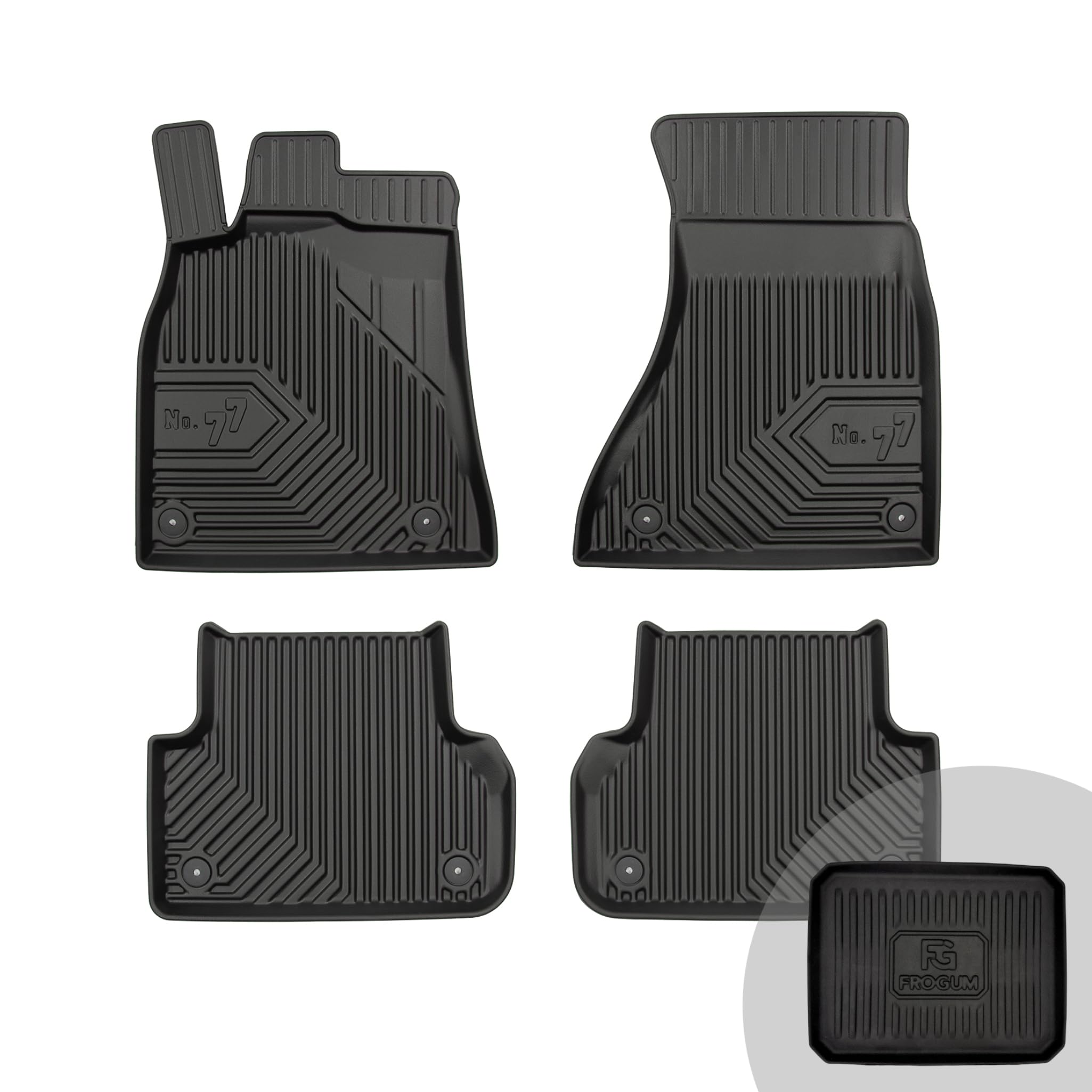 FROGUM No.77 Alfombrillas para Coche Alfombras para Audi A5 Sportback 8T 2009-2016 | Borde Alto | para Todo el año | Tamaño