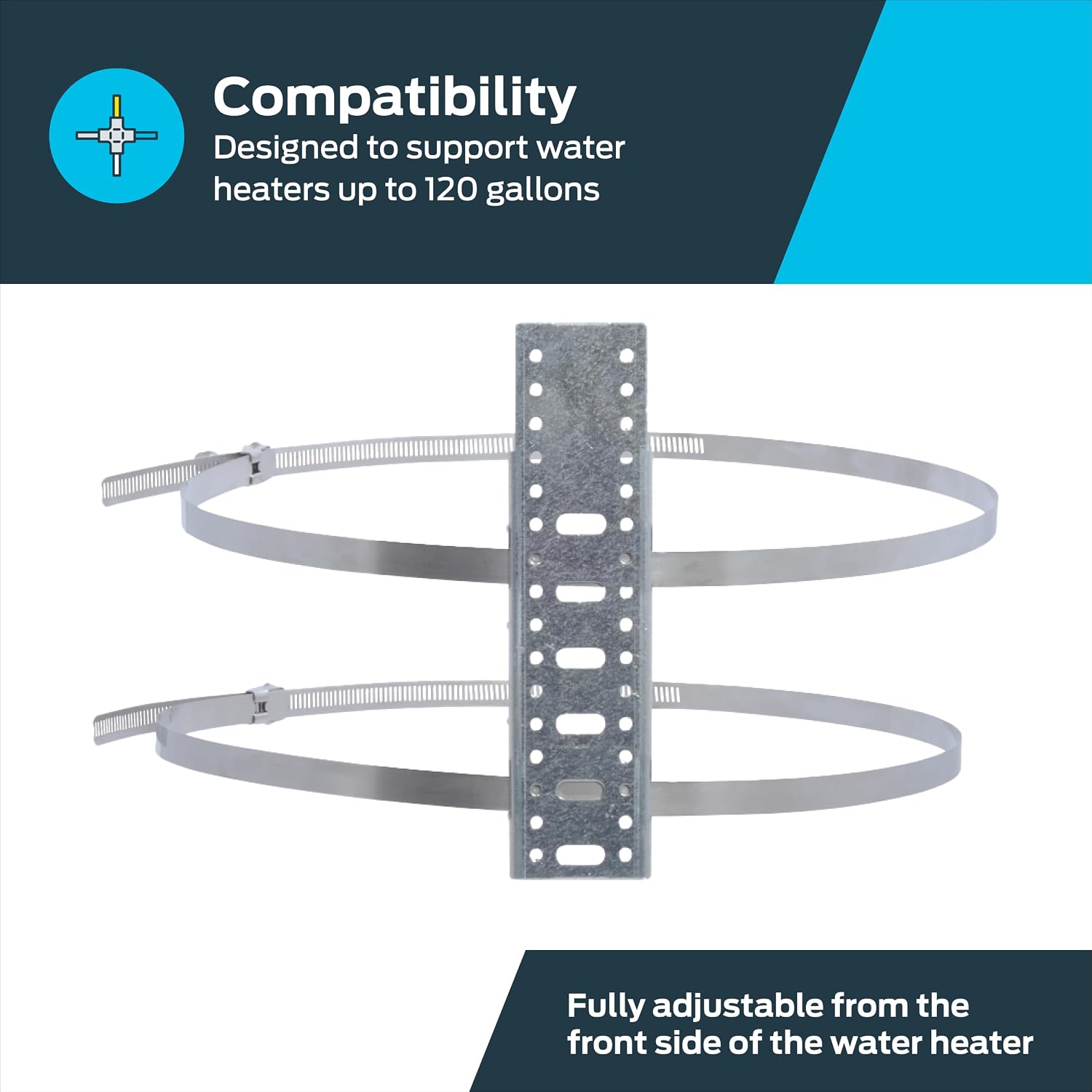 HoldRite QuickStrap for 120 Gallon Water Heater, Galvanized Steel, QS-120
