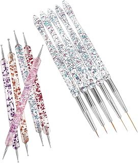 Unomor 10pcs Double-ended Nail Art Dotting Tool Set Nail Design Brushes for Creative Manicure Drawing and Painting Pen Kit for Women Salon Use