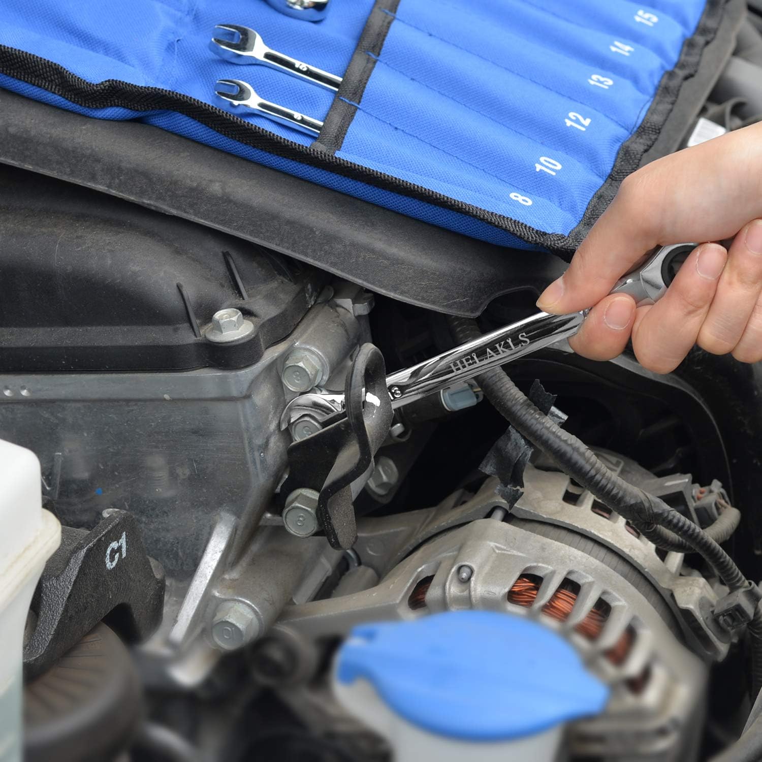 Free Shipping 🛒 HELAKLS 20-Piece 6-18MM 1/4-3/4 Inch Metric/SAE Ratcheting Wrench Set Box Open End Combination Gear Wrench Spanner Tools for Mechanic 72-Tooth