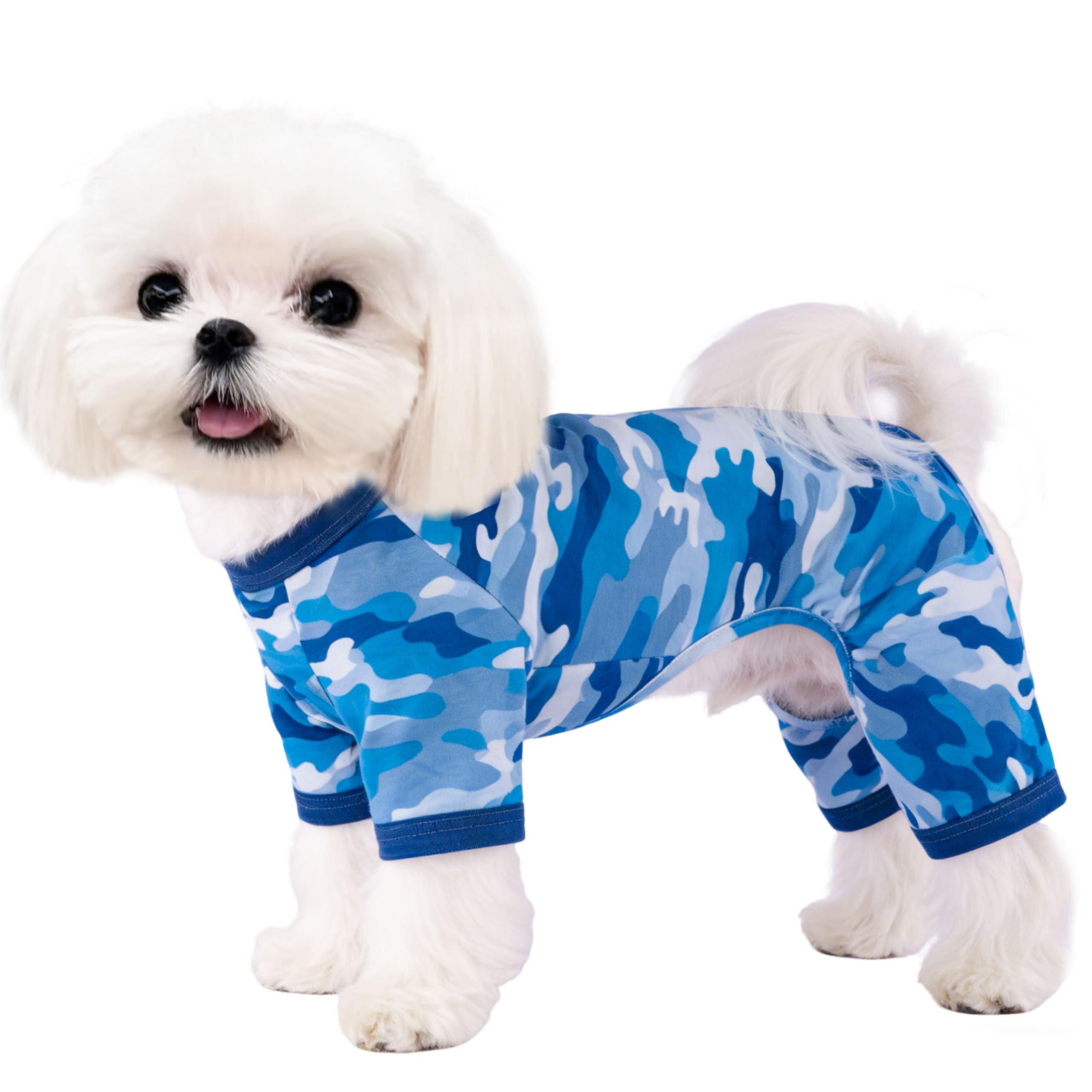 Dog Summer Pajamas Onesie Soft Breathable Puppy Jumpsuit Lightweight Dog Clothes for Small Medium Dogs Cat Pet Clothes(Pink Leopard, X-Small) — view 9