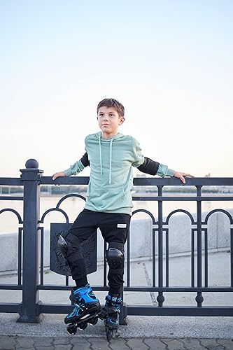 Miniatura 2 de Patines en línea Vinal de 2PM SPORTS, ajustables, con luces, para niños, todas las ruedas iluminadas, divertidos patines para niños y hombres, color