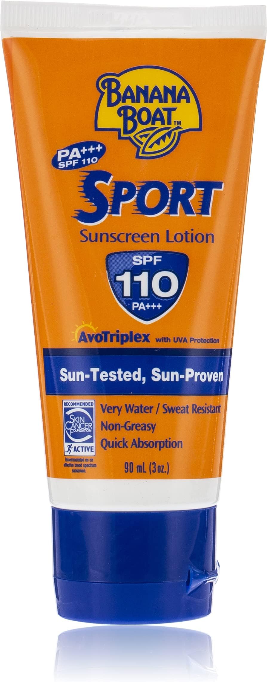 Banana BoatSport Sunscreen Lotion- SPF110-Avotriplex Formula-Long Lasting UVA/UVB Protection-Sun Tested-Sun Proven-Non Greasy-Quick Absorption-Very Water & Sweat Resistant-Prevent Skin Burn-90ML