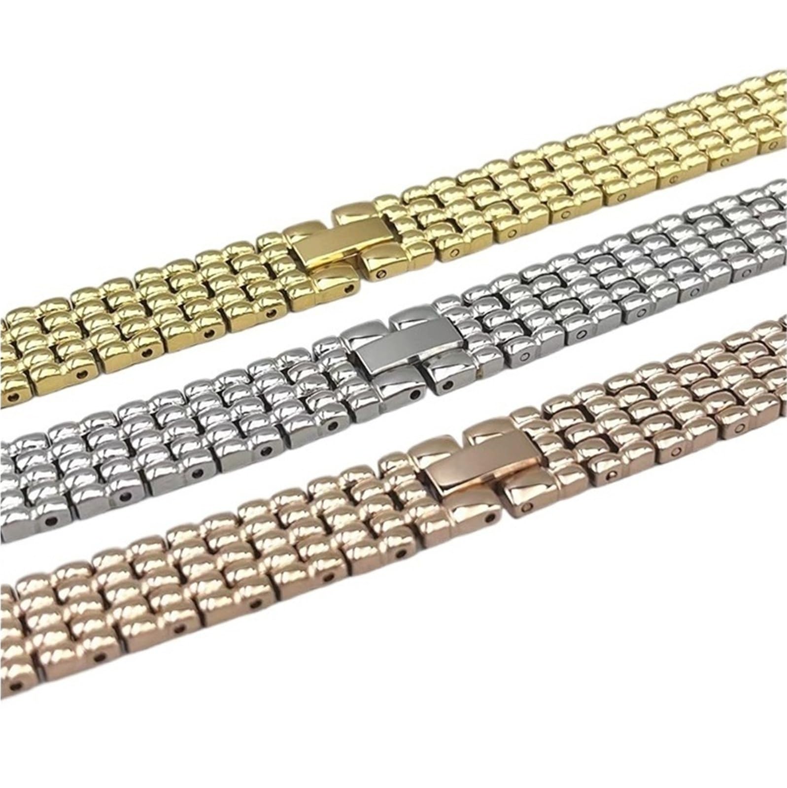Cinturino in metallo for orologio da donna, cinturino di ricambio in acciaio inossidabile, facile da regolare e sostituire