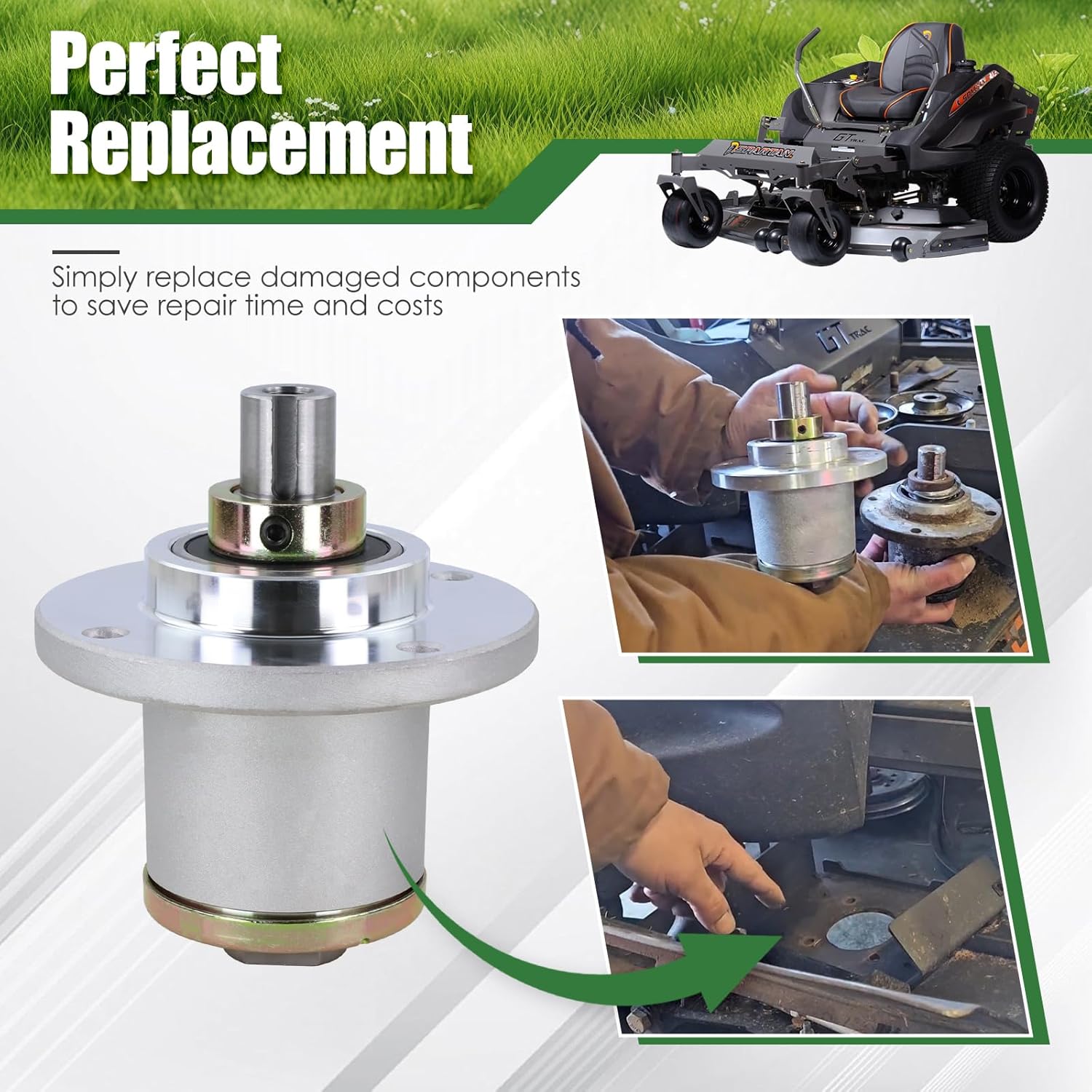 437-0006-00 Mower Deck Spindle Assembly Fit for Spartan Mowers 2017-2022 RZ, 2019 RZ Tuff Torq, 2019-2022 RZ Pro, 2020-2022 RZ HD Replace 437000600