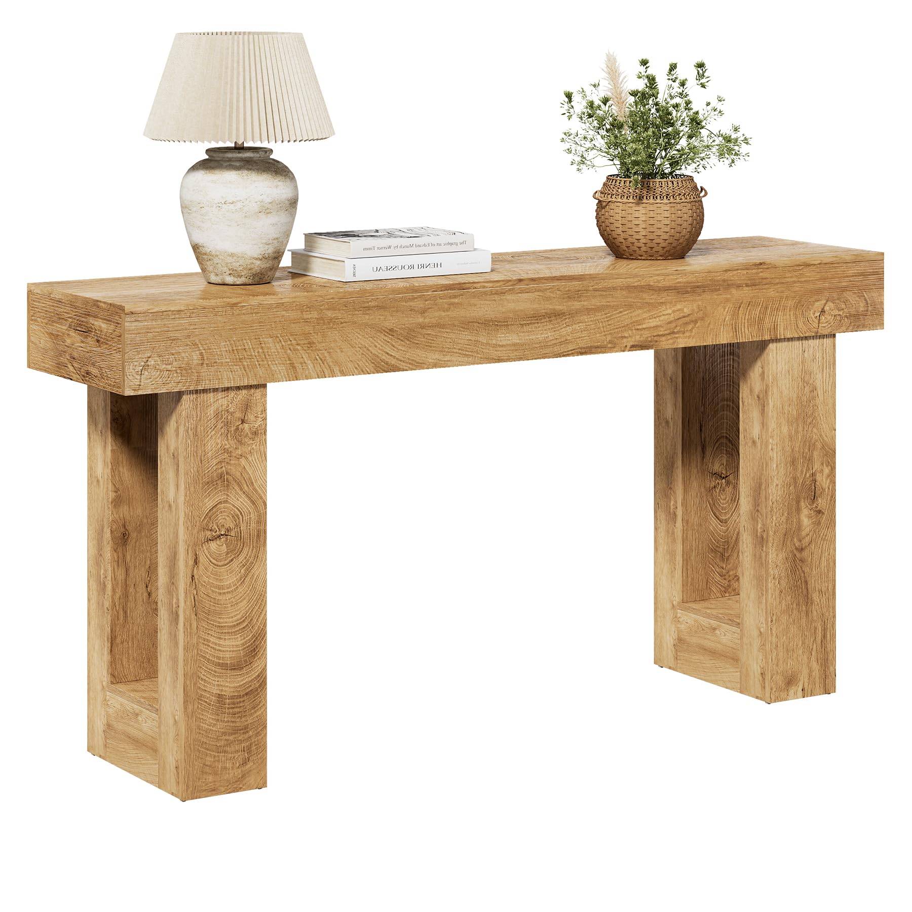 LITTLE TREE 63" Long Oak Console Table for Entryway