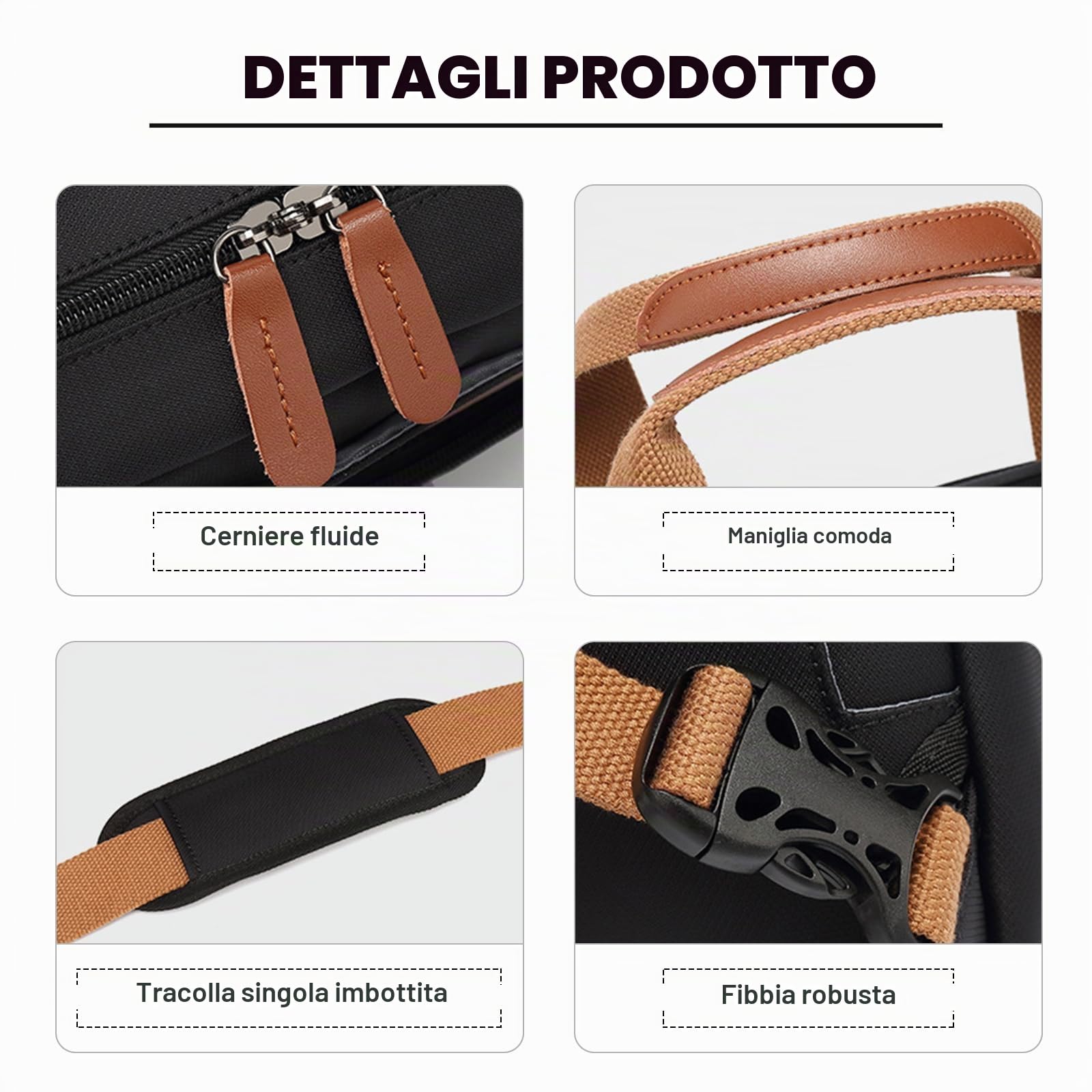 SONARIN Zaino Porta PC,Convertibile Zaino Lavoro Borsa a Tracolla Valigetta Impermeabile Zainetti per Laptop 15,6 Pollici Zaino da Viaggio Borsa Casual per Uomo Donna(Nero)