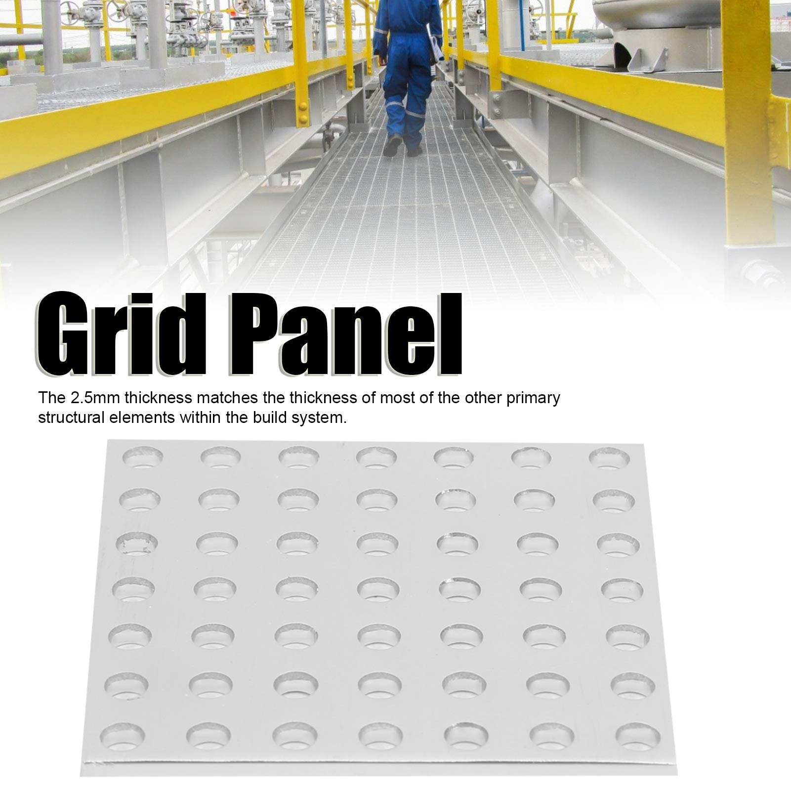 Pegboard Organizer, 7 x 7 Holes Metal Grid Panel Aluminum Grid Plate Metal Pegboard Panels Mesh Orifice Plate for Garage Tool Organization, 56x56mm