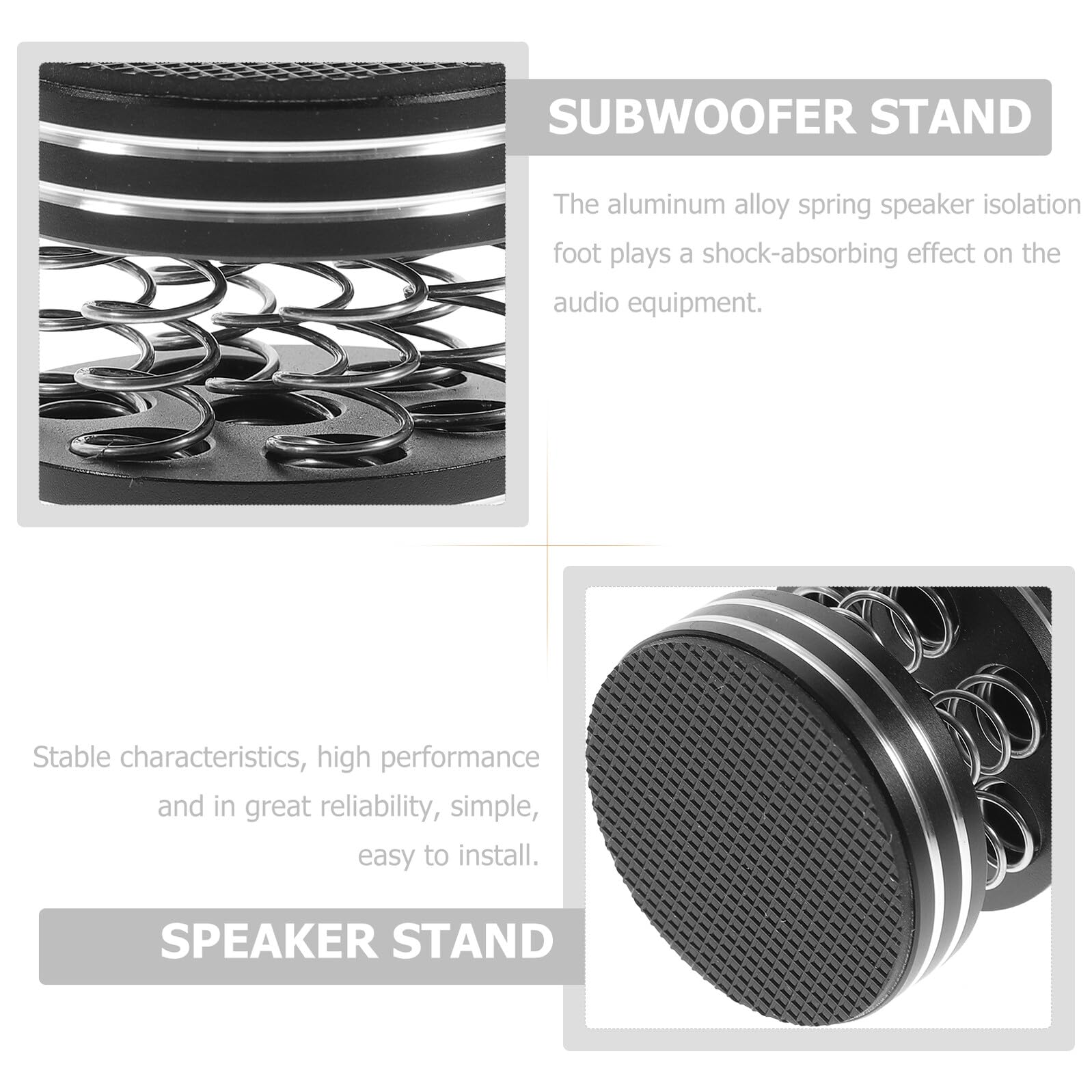 NOLITOY 4 pezzi Piedini Isolanti per Diffusori Acustici in Lega di Alluminio con in Acciaio Inossidabile Supporti Antivibranti Stabili e Antiscivolo per Subwoofer e Casse Audio Hifi