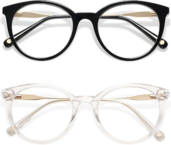 AMOMOMA Round Reading Glasses for Women Readers AM6055