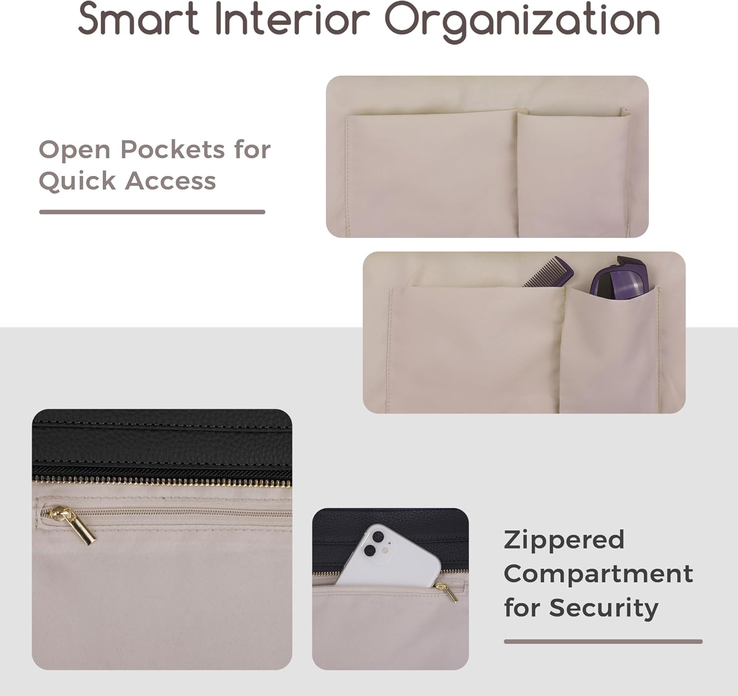 Tote Bag for Women, Large Capacity PU Leather Handbag/Shoulder Bag, Work Purse for Commuting, Shopping, Date & Class - Image 5