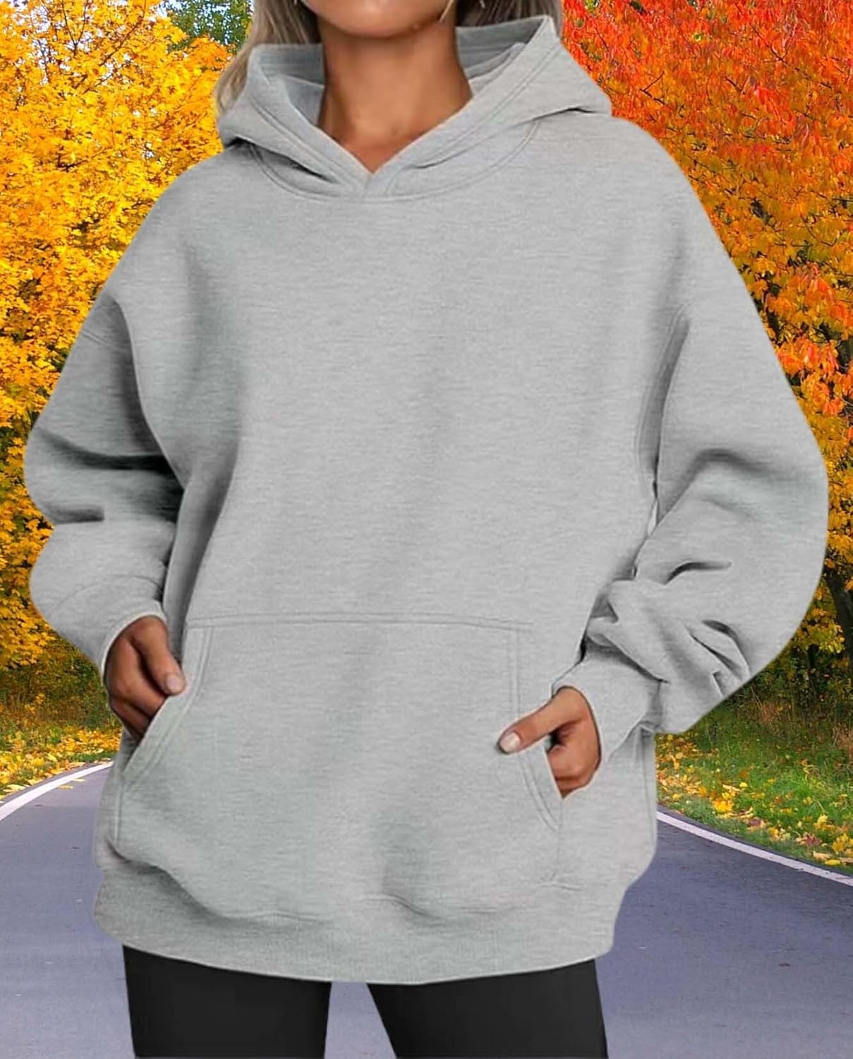 Womens Hooded Pullover Sweater Fashion Casual Loose Version With Pockets Spring And Autumn Hooded Sweater - Image 6