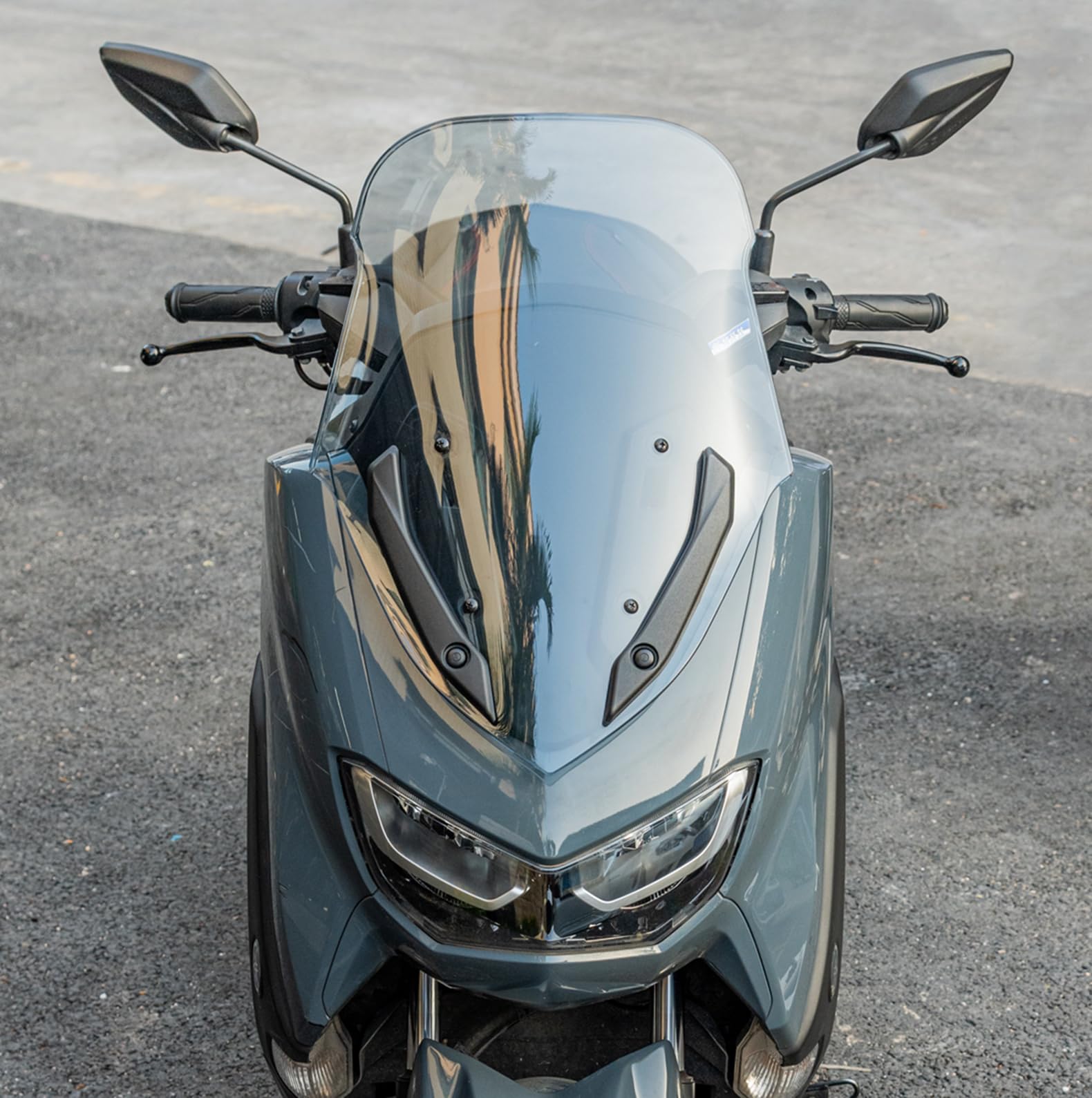 Cúpula Parabrisas para moto NMAX 125 155 2021 2022 2023 2024 NM-X Aire Protección Vidro Carenado (Negro)