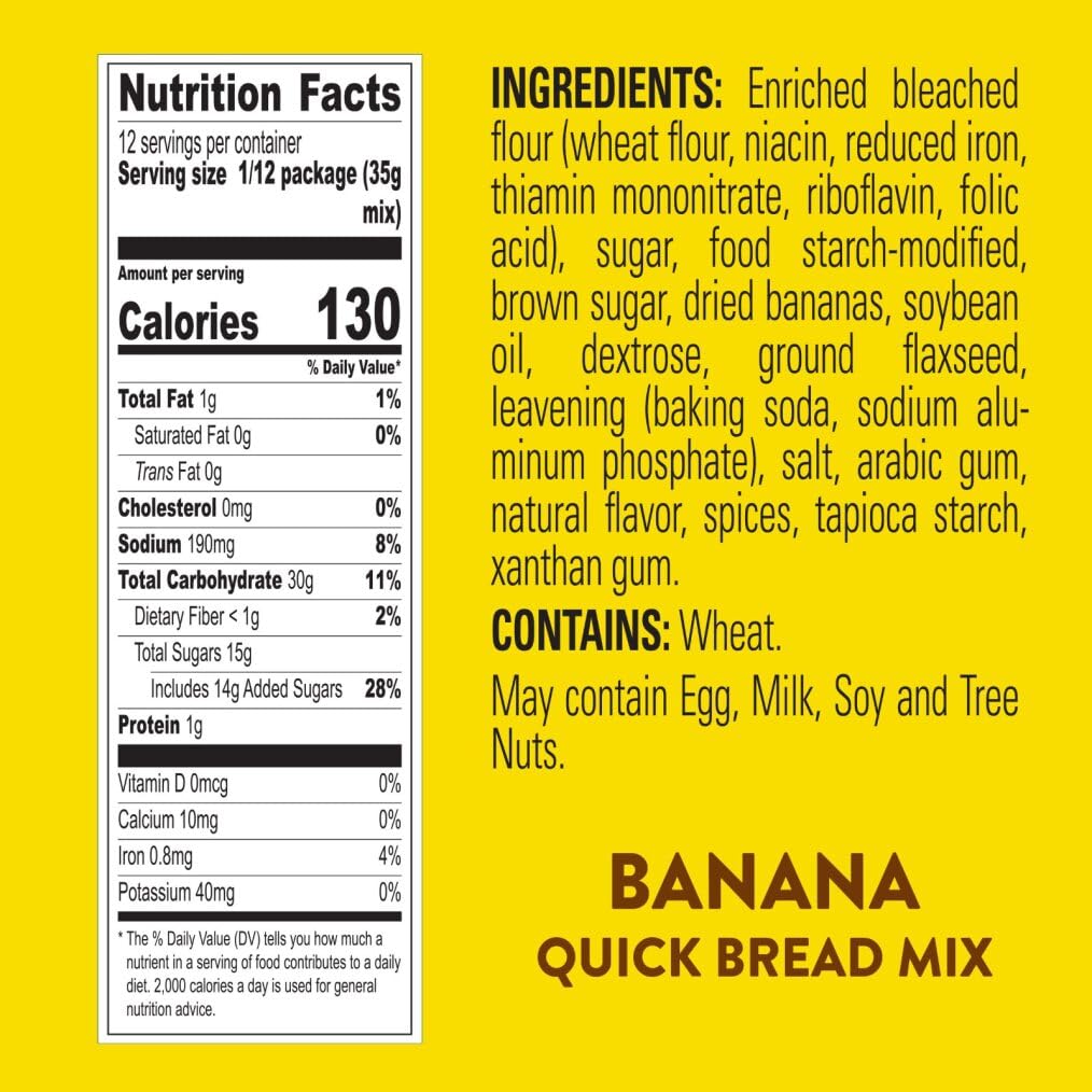 Krusteaz Banana Quick Bread Mix, hergestellt mit echten Bananen, 425 ml Boxen (12 Stück)