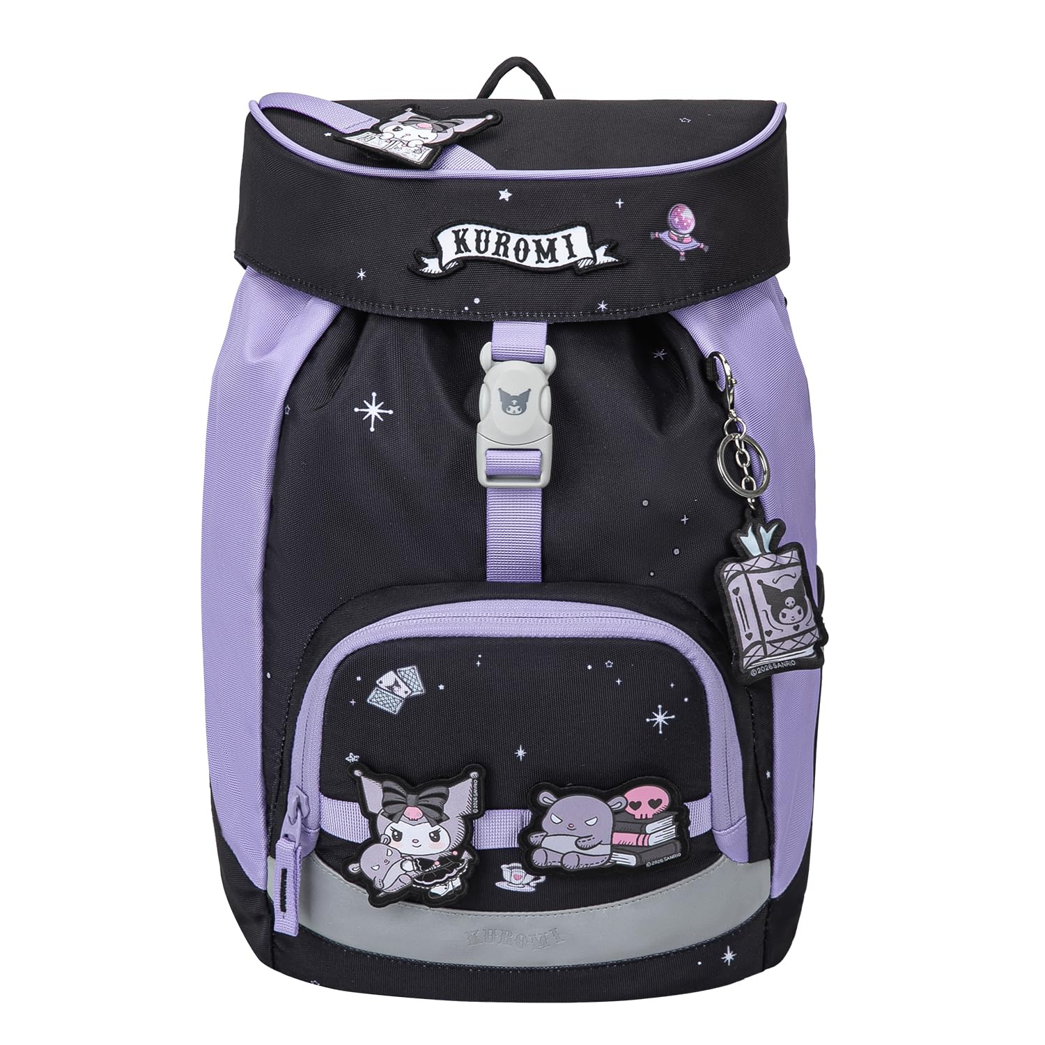 Baagl Mochila escolar para niños y niñas, juego de 5 piezas (mochila escolar Airy para 1ª clase, estuche, bolsa de gimnasio, delantal, bolsa de pecho), mochila escolar ergonómica, 16,5 l, Kuromi