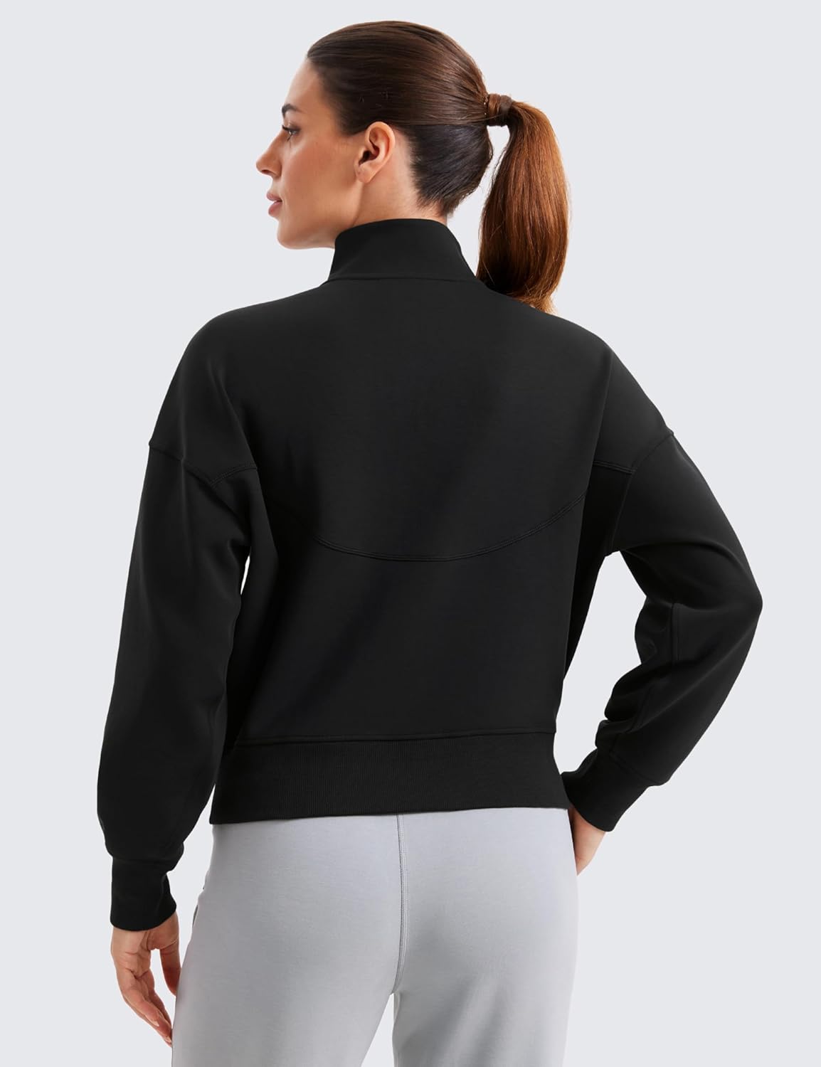 CRZ YOGA SoftAura Half Zip Sweatshirt for Women - Pullover Workout Casual Funnel Neck Sweat Shirts with Pocket - Image 2