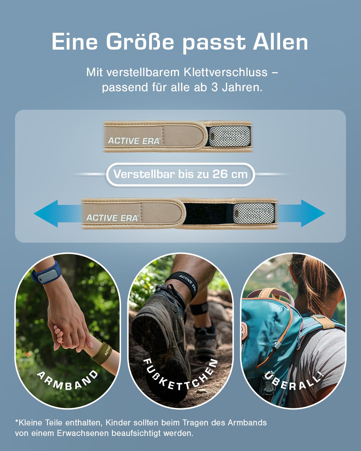 Active Era Mückenschutz Armband (4 Stk), Mückenabwehr Outdoor, Camping - Anti Mückenarmband Kinder & Erwachsene + 8 Nachfüll Tab - Nachfüllbar, Wasserfest, bis zu 80 Tage Schutz, 100% DEET frei